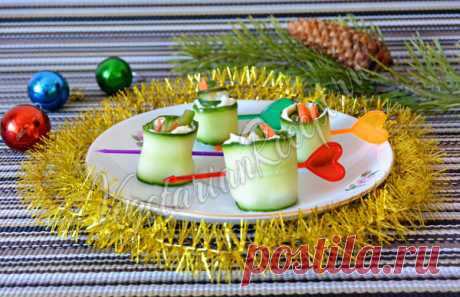 Роллы из огурца Красивая, быстрая, полезная закуска для праздника!