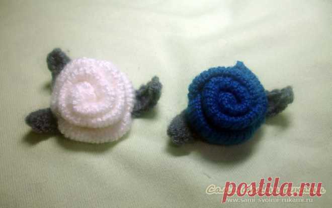 Роза - вязание спицами, фото, мастер класс | Сами своими руками