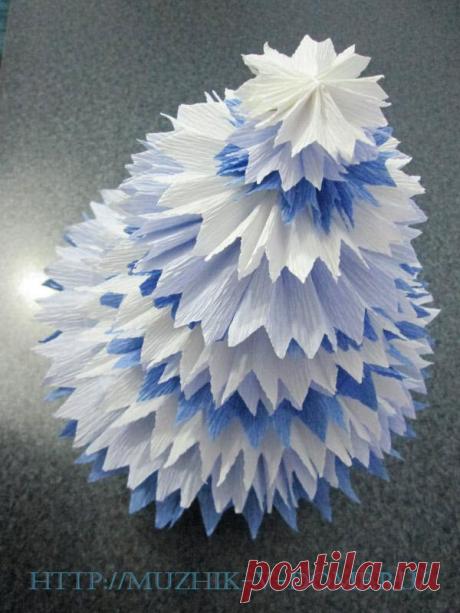 Мастер-класс: яркая и пушистая новогодняя елка из бумаги своими руками