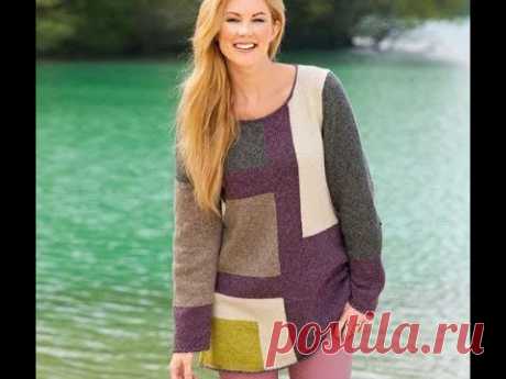 Женский Многоцветный Пуловер Спицами - 2019 / Female Multi-color Pullover Knitting Needles