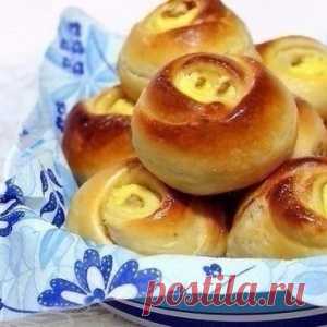 БУЛОЧКИ "РОЗОЧКИ" С ТВОРОГОМ
