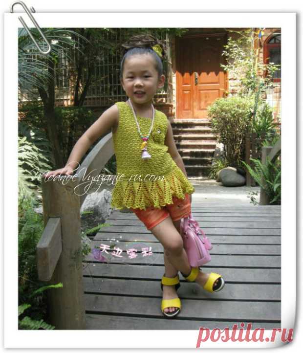 Топик для девочек с рюшей - Crochet Modnoe Vyazanie