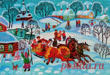 PRIMITIVE Oil Painting (NAIVE) - Maria Podverbnaya