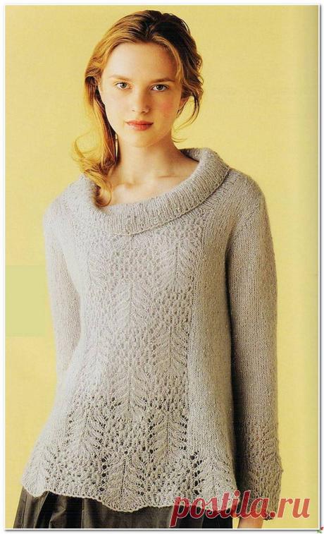 ПУЛОВЕР ВЯЗАНЫЙ СПИЦАМИ №3..