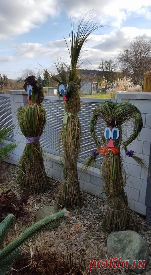 смешные фигурки в саду