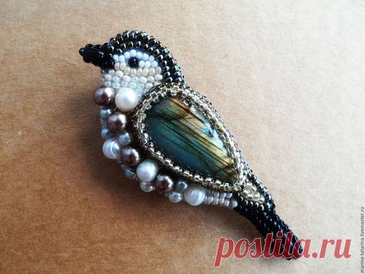 Купить "Предвестница осени" брошь - коричневый, золотой, зеленый, белый, осень, лето, весна