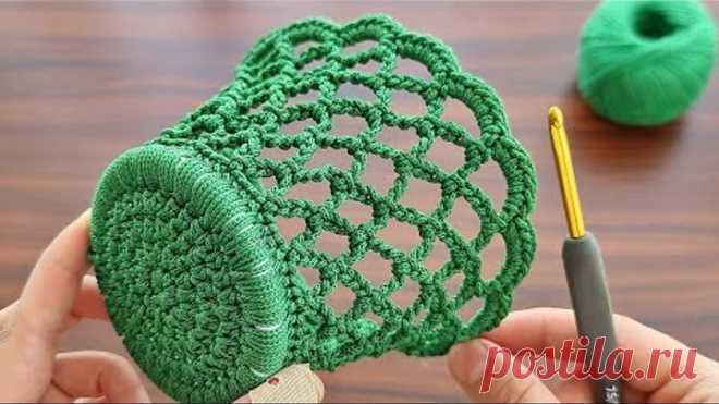 SUPER BEAUTIFUL 😉 MUY BONİTO Super easy very useful crochet decorative basket making.