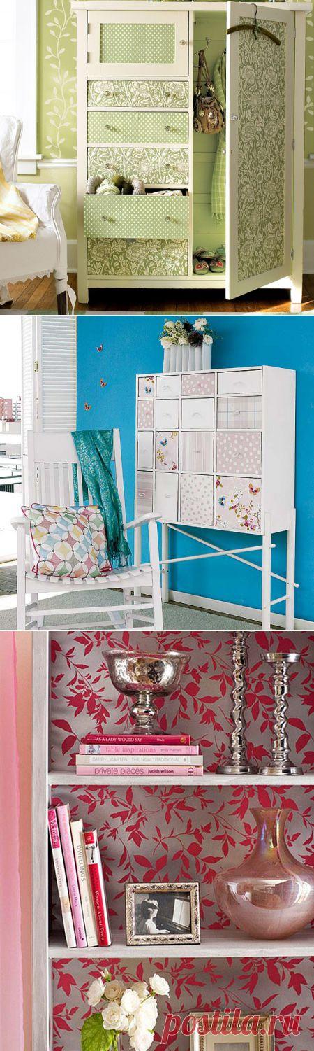 Как обновить мебель при помощи обоев.