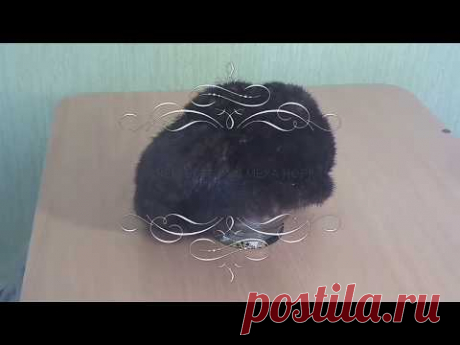 ВЯЖЕМ БЕРЕТ ИЗ МЕХА НОРКИ часть 3