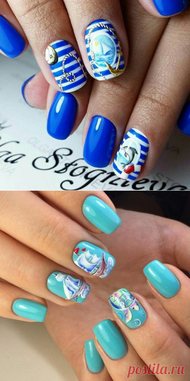 Маникюр на пляж и для море: новинки, фото пляжного маникюра