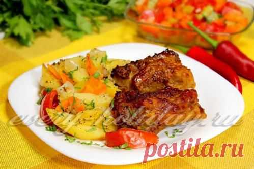 Жаркое со свиными ребрышками в духовке