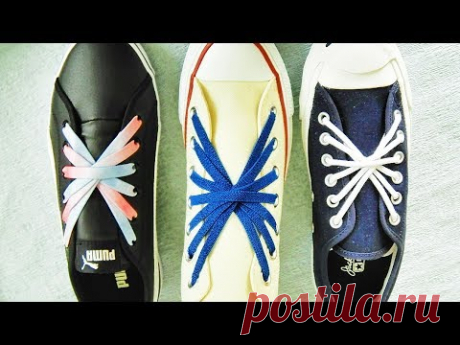 〔靴紐の結び方〕花火をイメージしたような靴ひもの通し方　花火結び　how to tie shoelaces 　〔生活に役立つ！〕
