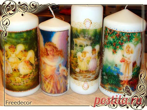 Декупаж свечей - Ярмарка Мастеров - ручная работа, handmade
