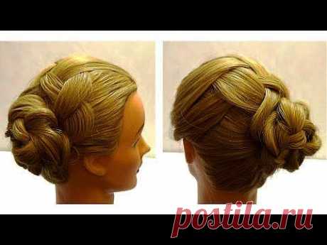 Прическа на каждый день.  Прическа с плетением.  Hairstyle for every day with braids - YouTube