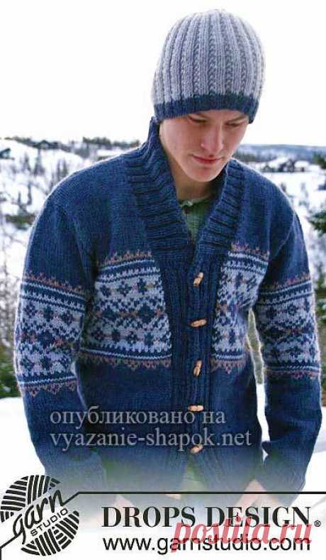 Мужская зимняя шапка спицами — классика и стиль от Дропс | Вязание Шапок Спицами и Крючком