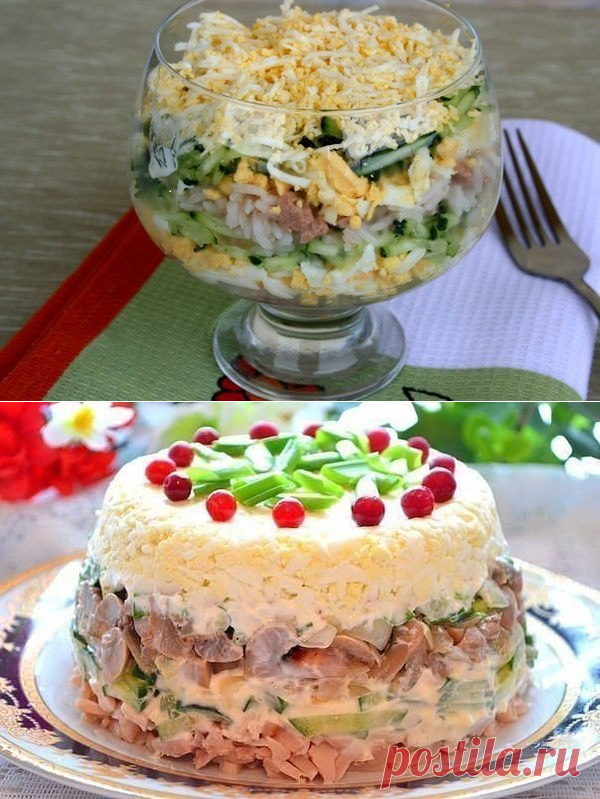 9 рецептов красивых и вкусных салатов к Новому году