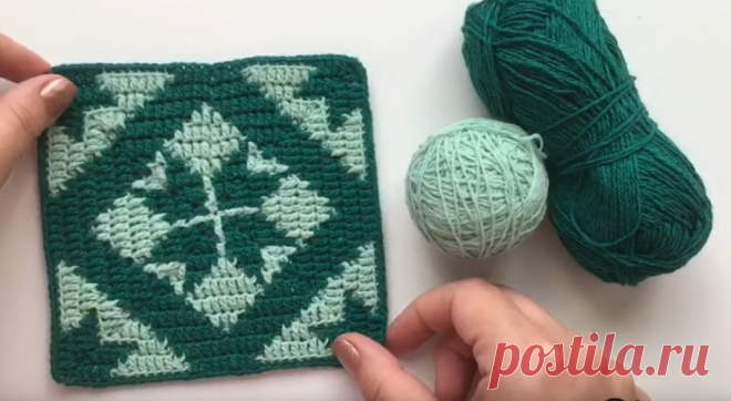 Интересное вязание - мозаичный мотив крючком | Вязание на низких оборотах | Яндекс Дзен