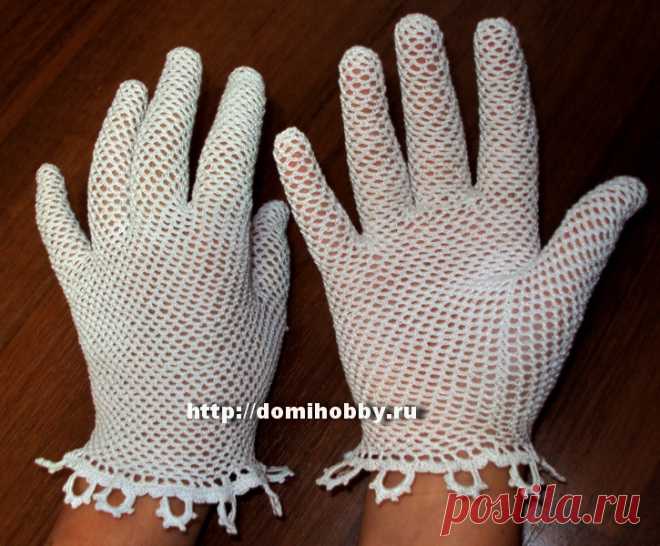Ажурные перчатки крючком