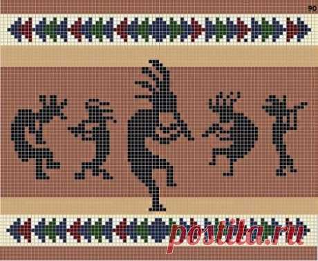 Схемы для вязания кокопелли жаккарда (48 фото) » Покажем как сделать аппликации и поделки своими руками - Папикпро.КОМ