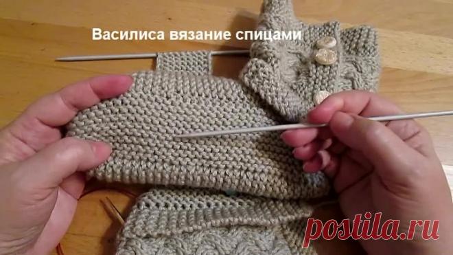 Тапочки спицами двойная коса