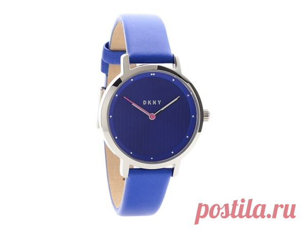 DKNY NY2675 Modernist Stainless Steel Blue Leather Strap Watch - W67127 | F.Hinds Jewellers