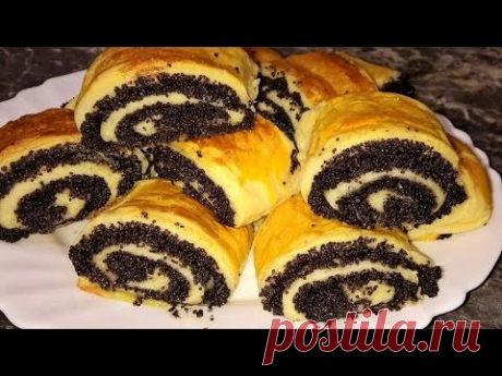 Булочки с маком. Булочки с маком из слоеного теста. Булочки с маком из готового слоеного теста.