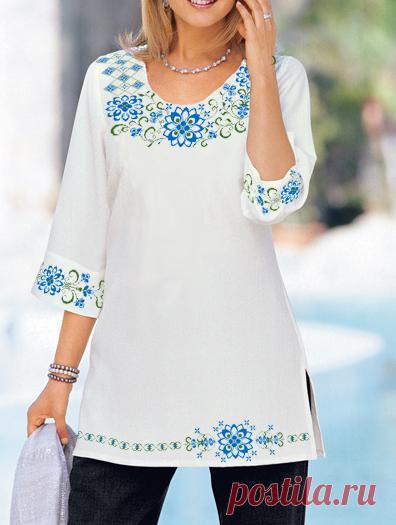 Вышивка крестом женской сорочки. Схемы для вышиванок |