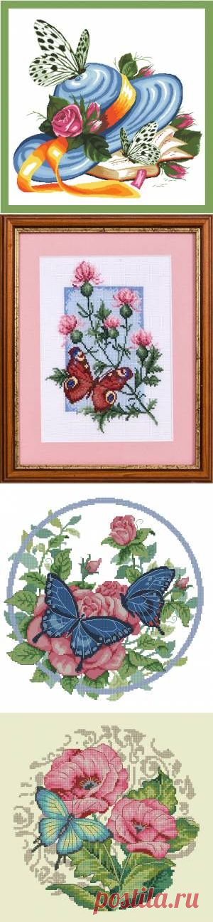 Жучки, мотыльки - Схемы вышивки - Иголка