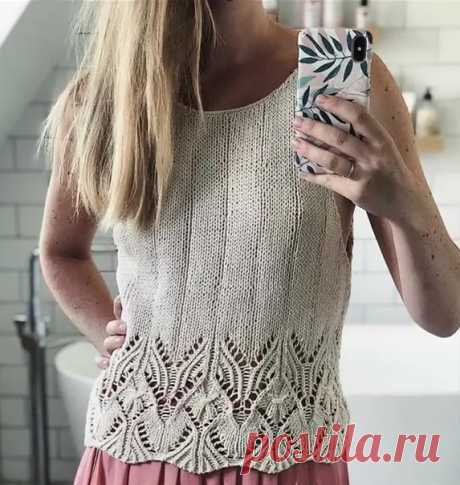 2 узора из книги Хитоми Шида "260 узоров". Вязаные топы, майки на лето.