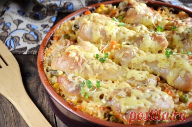 Куриные голени с рисом