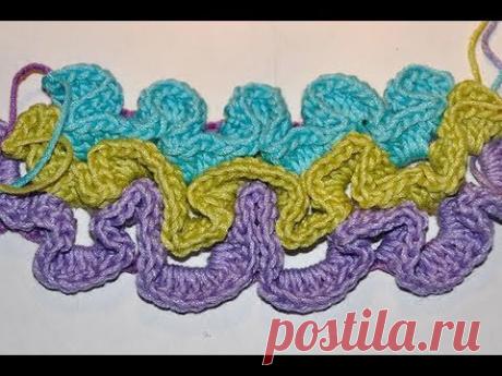 Так мы еще не вязали: сетка с рюшами крючком. Видео