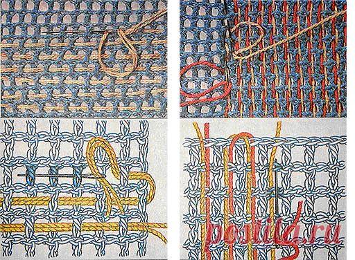 Имитация тканого полотна крючком - Вязаная сказка