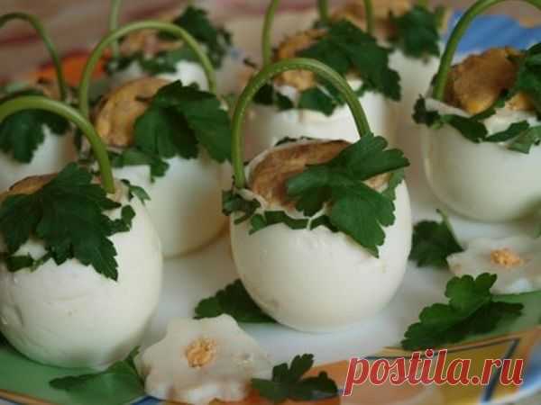 Замечательная закуска из яиц. Вкусно и красиво!