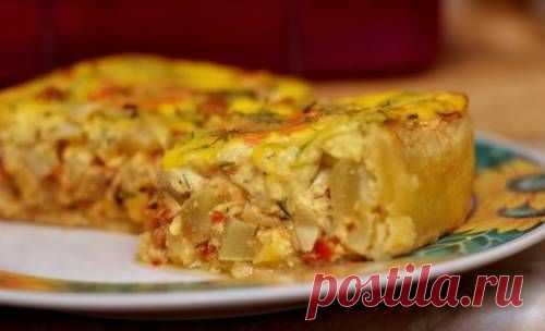 Нежный пирог с курицей и кабачками / Простые рецепты