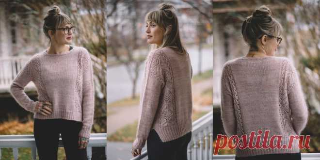 Пуловер с узором Pink Fizz - Вяжи.ру
