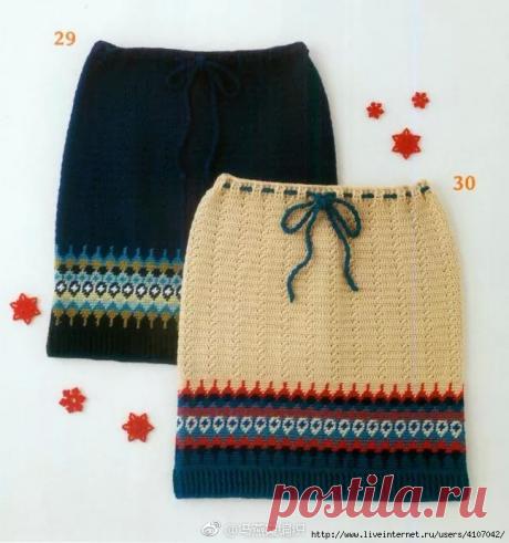 ТЕПЛАЯ ЖАККАРДОВАЯ ЮБКА. КРЮЧОК