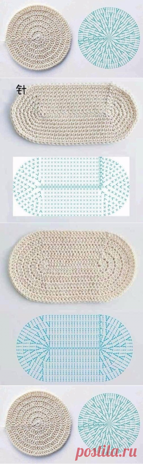 Как вязать круг и овал