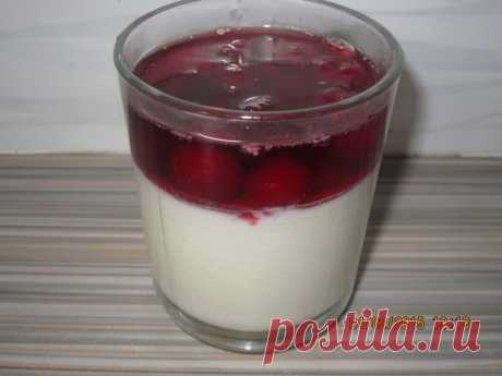 Бланманже с вишневым киселем
