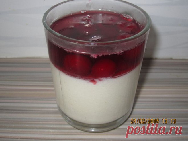 Бланманже с вишневым киселем