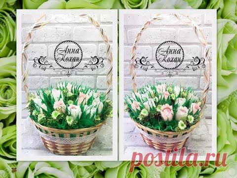 💐НЕЖНЫЙ БУКЕТ ИЗ КОНФЕТ Raffaello В КОРЗИНКЕ💐СЪЕДОБНЫЙ БУКЕТ В КОРЗИНЕ своими руками💐Анна Кохан