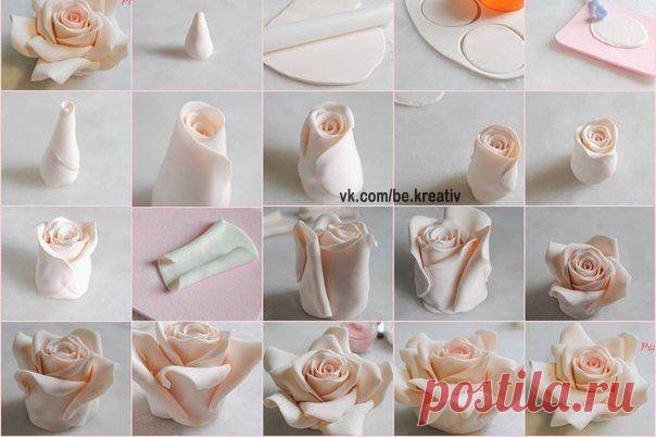 Делаем розы из полимерной глины - Лепка