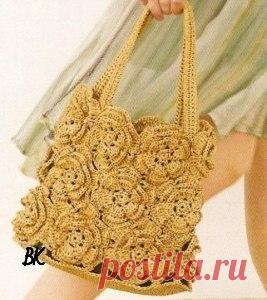 Яркие цветочные сумки крючком