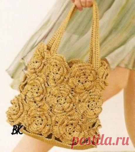 Яркие цветочные сумки крючком