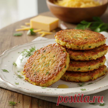 Оригинальные драники с сыром и зеленью
