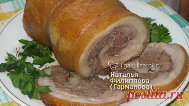 Рулет из сала с фаршем - рецепт пошаговый с фото