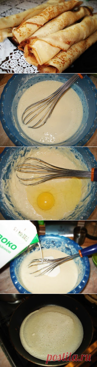 Самые вкусные рецепты: Тонкие блинчики