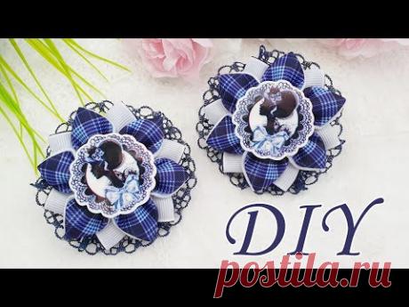 Школьные резиночки для волос / diy канзаши мк / school rubber bands for hair do it yourself