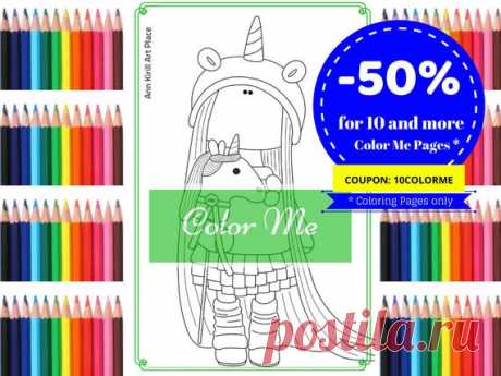 Unicorn Digital Page, Stay At Home Activity, Handmade Card Stamp, Coloring Page, What to Do at Home, Card Making, Interior Doll by Yulia K Hello, dear visitor! We are happy you are here!  Here we present new product at our shop – doll stamps and coloring pages. Our girl digital files are good for coloring, scrapbooking, cardmaking and interior decor.  Attached are 2 JPEG files: 1. girl with face 2. girl without face  Size is standard