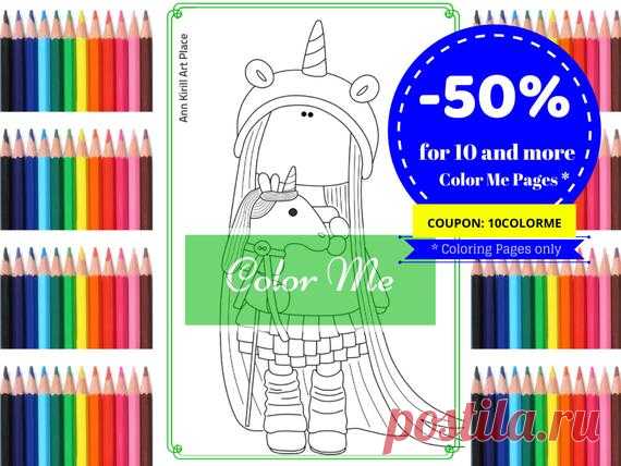 Unicorn Digital Page, Stay At Home Activity, Handmade Card Stamp, Coloring Page, What to Do at Home, Card Making, Interior Doll by Yulia K Hello, dear visitor! We are happy you are here!  Here we present new product at our shop – doll stamps and coloring pages. Our girl digital files are good for coloring, scrapbooking, cardmaking and interior decor.  Attached are 2 JPEG files: 1. girl with face 2. girl without face  Size is standard