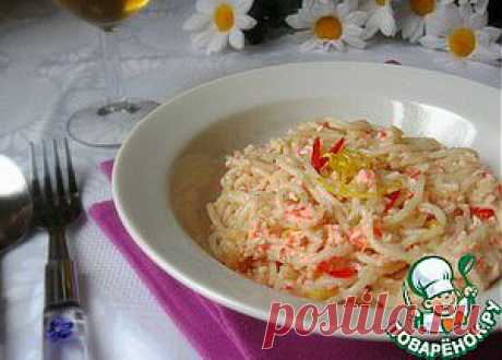 Спагетти с крабовыми палочками - кулинарный рецепт
